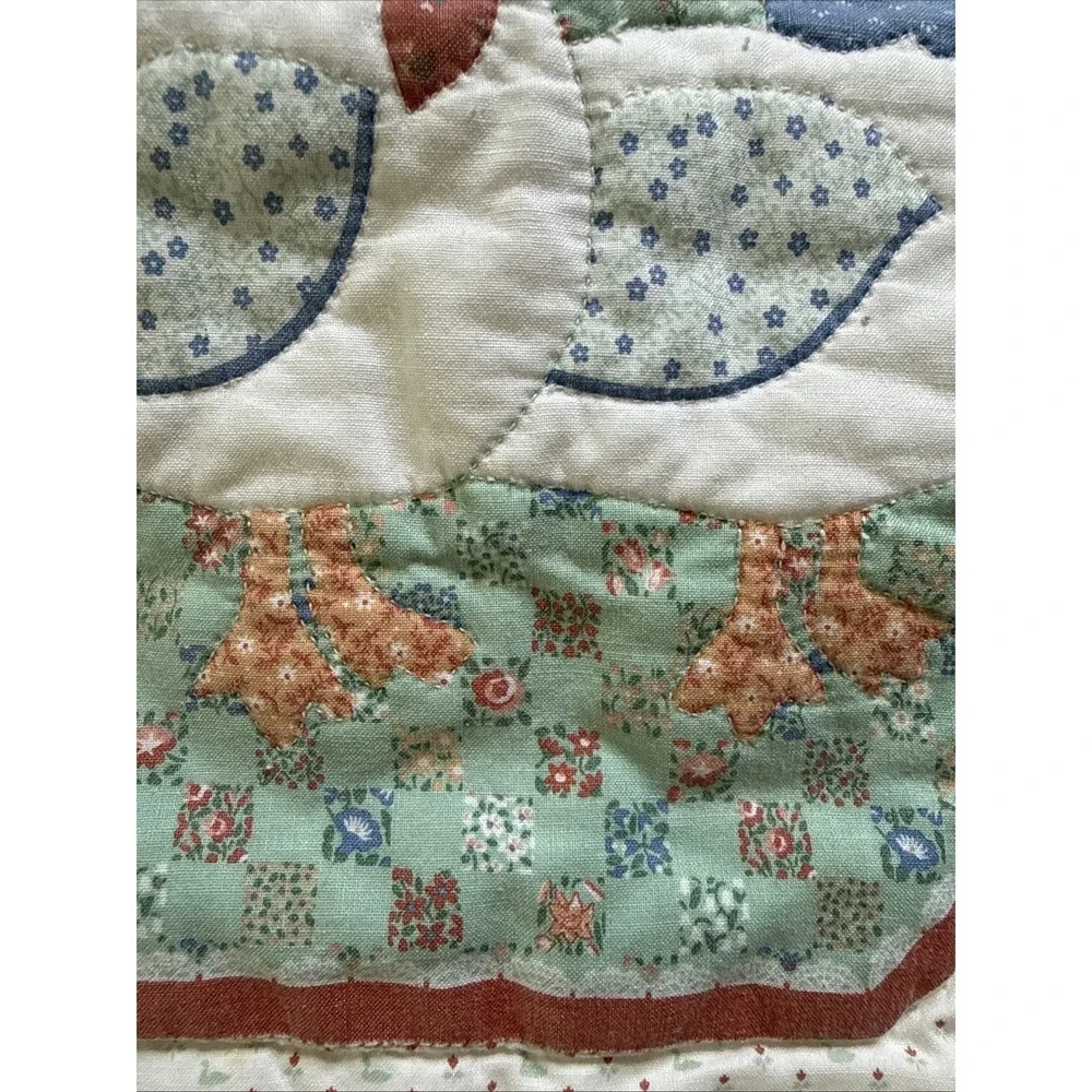 Cute Vintage Cottage Core Duck/Goose Handmade Baby Crib Quilt 50x33